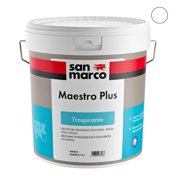 SAN MARCO MAESTRO PLUS BIANCO LT14 IDROPITTURA SUPER COPRENTE INTERNI - SAN MARCO